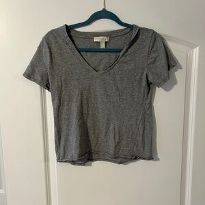 Gray forever 21 size small V-Neck Women's crop Top